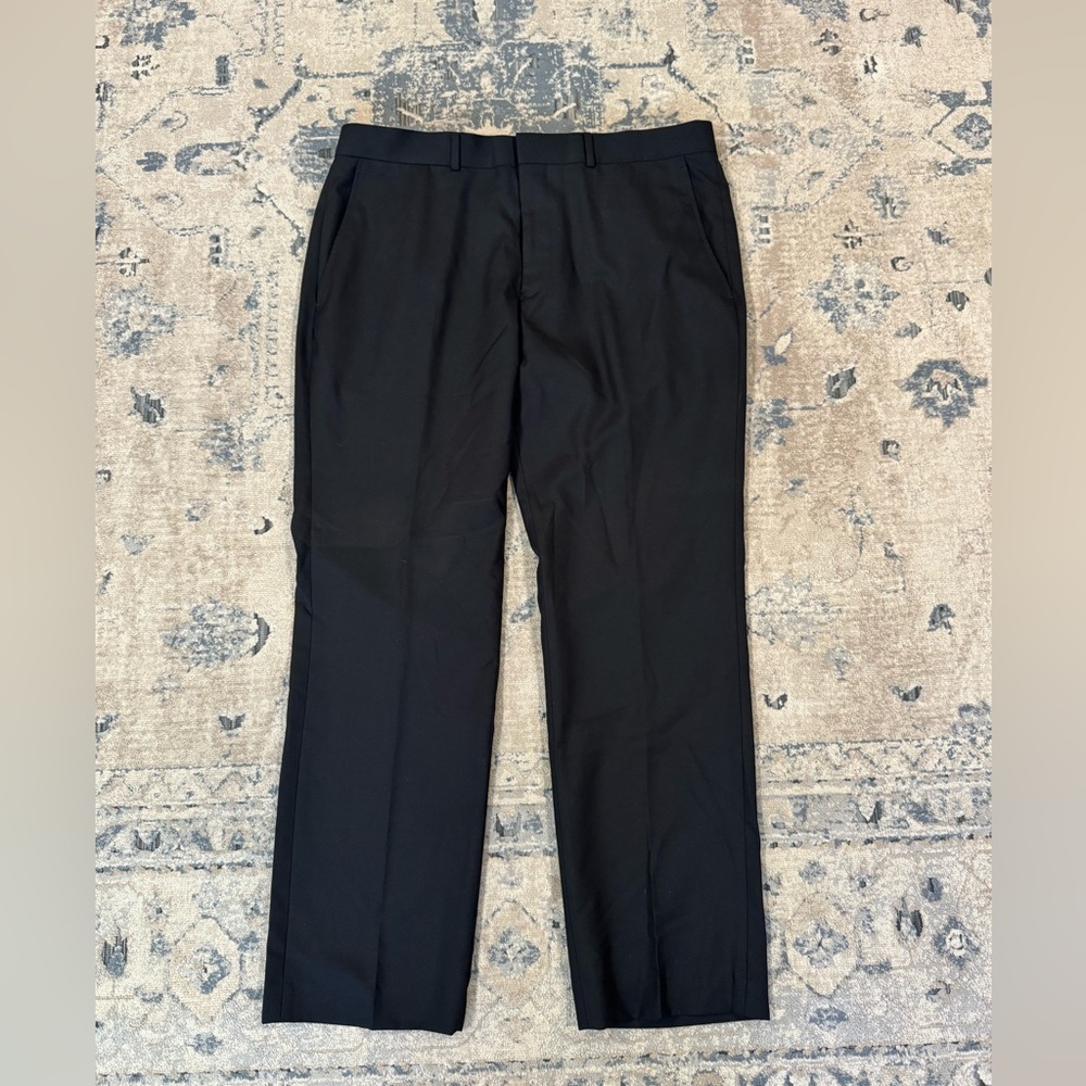 Kenneth Cole Reaction No Iron Black Straight Leg Dress Pants size 36x30